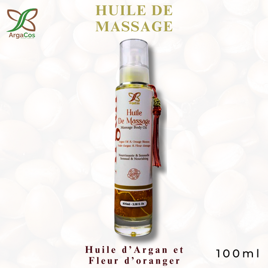 Huile de Massage Nourrissante - Fleur d’Oranger et Argan