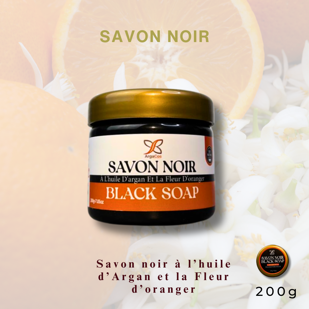 Savon Noir à l'Huile d'Argan et Fleur d'Oranger